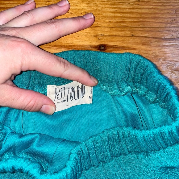 Vintage Cottagecore Teal Flowy Maxi Skirt - Picture 4 of 4